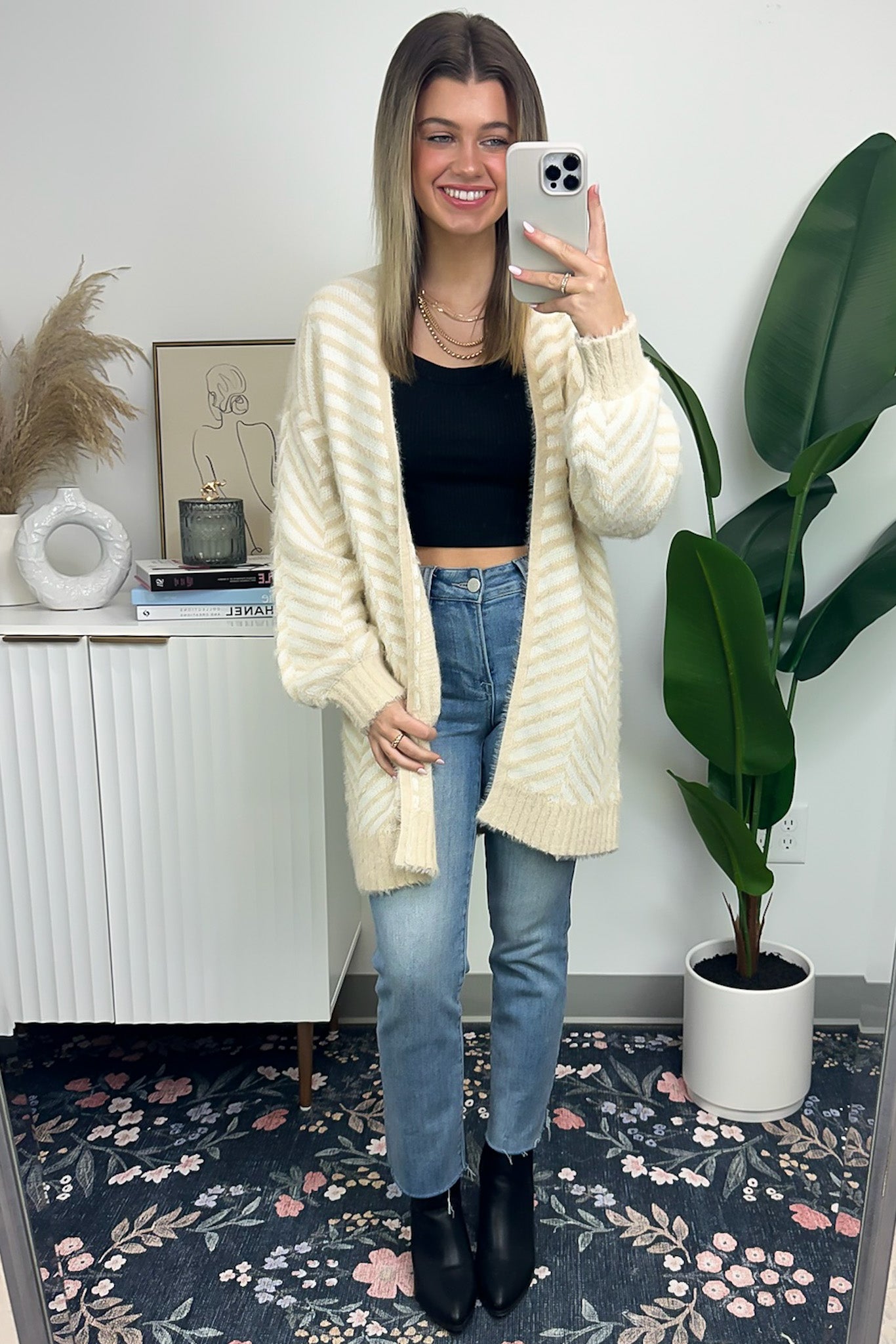 Elainia Fuzzy Knit Cardigan - FINAL SALE