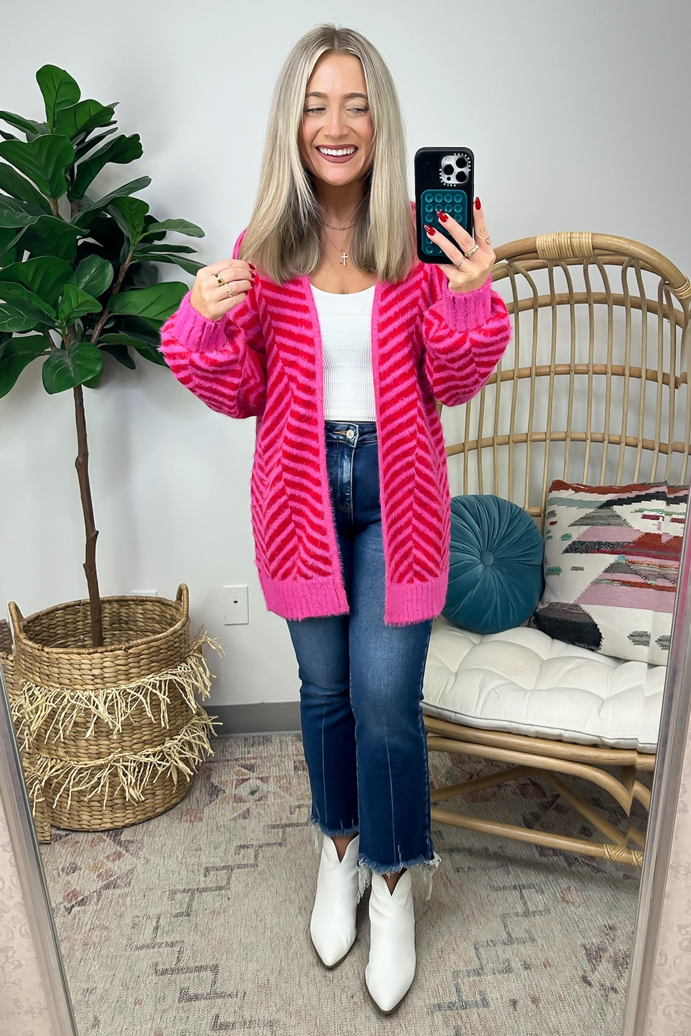 Elainia Fuzzy Knit Cardigan - FINAL SALE