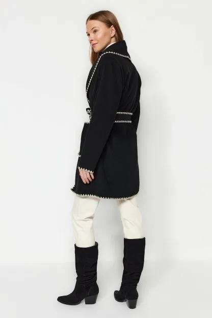 Embroidery Detailed Long Coat