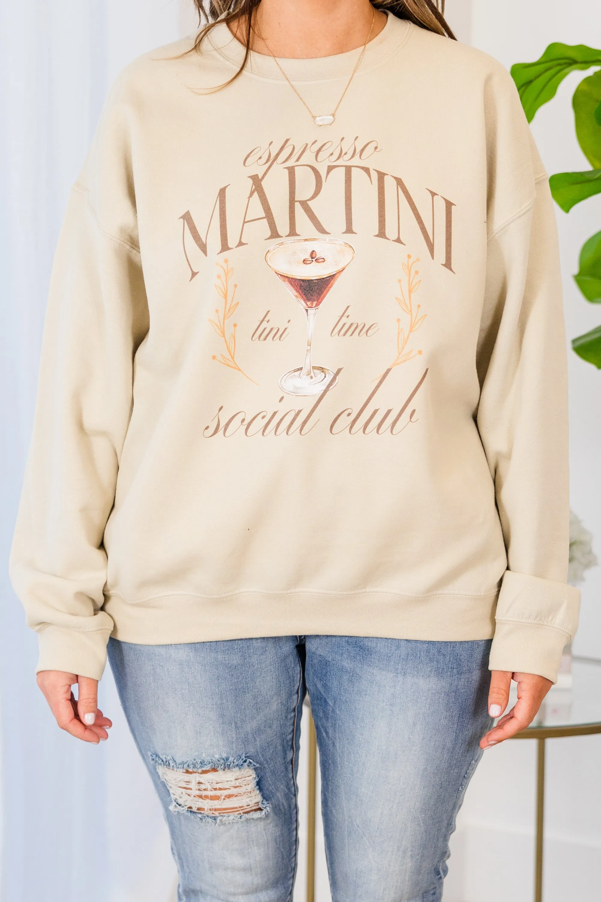 Espresso Martini Social Club Sweatshirt, Sand