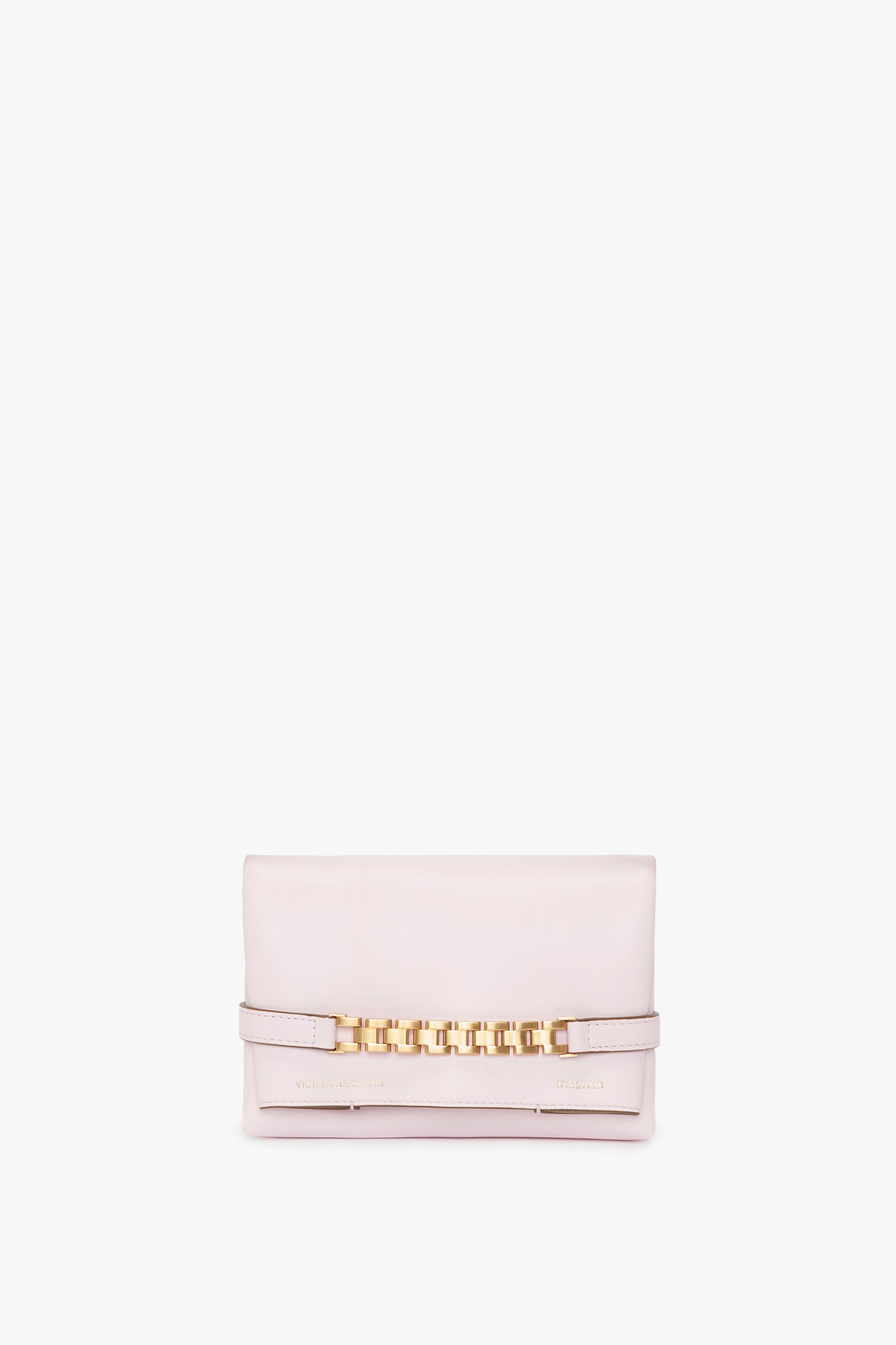 EXCLUSIVE Mini Chain Pouch With Long Strap In Bubblegum Pink Leather