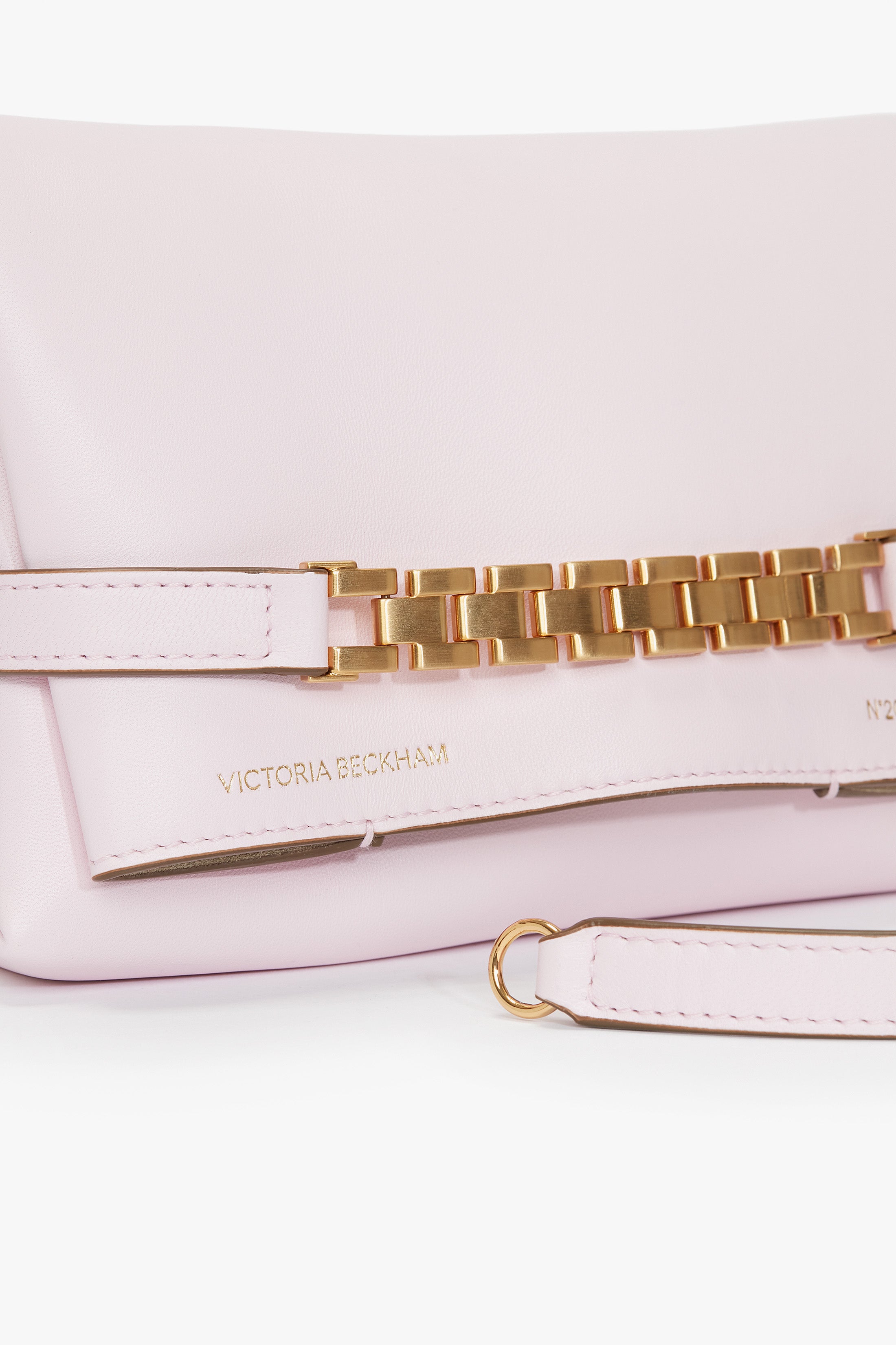 EXCLUSIVE Mini Chain Pouch With Long Strap In Bubblegum Pink Leather