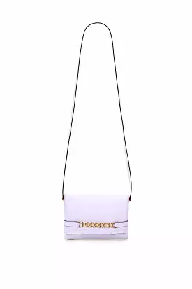 EXCLUSIVE Mini Chain Pouch With Long Strap In Lilac Leather