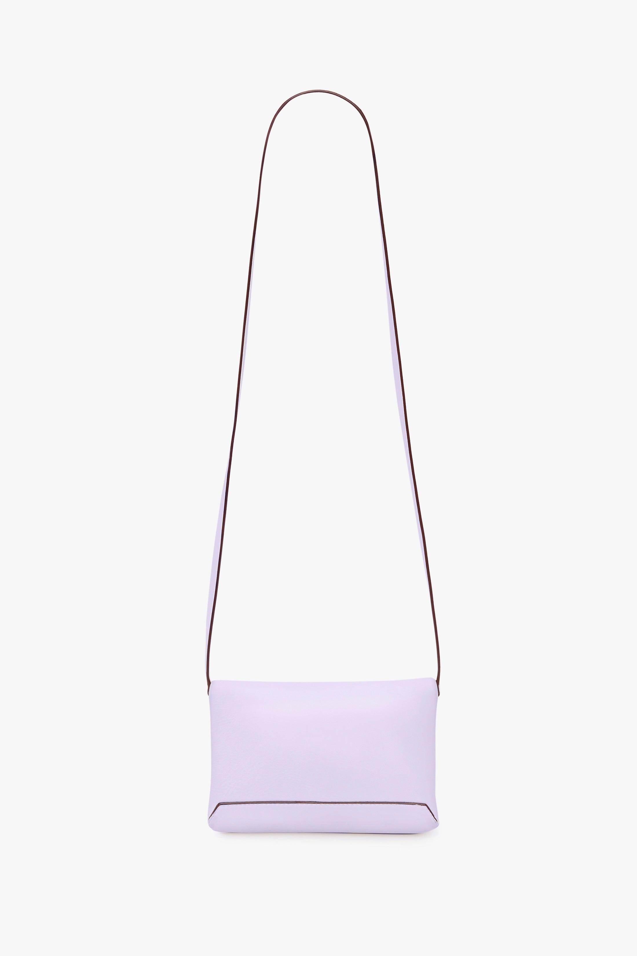 EXCLUSIVE Mini Chain Pouch With Long Strap In Lilac Leather