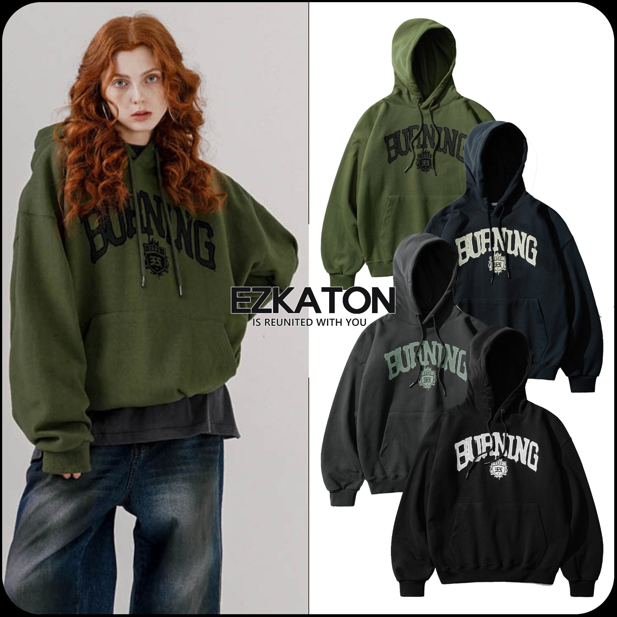 EZKATON  |[ EZKATON ]★BURNING HEAVY COTTON HOODIE