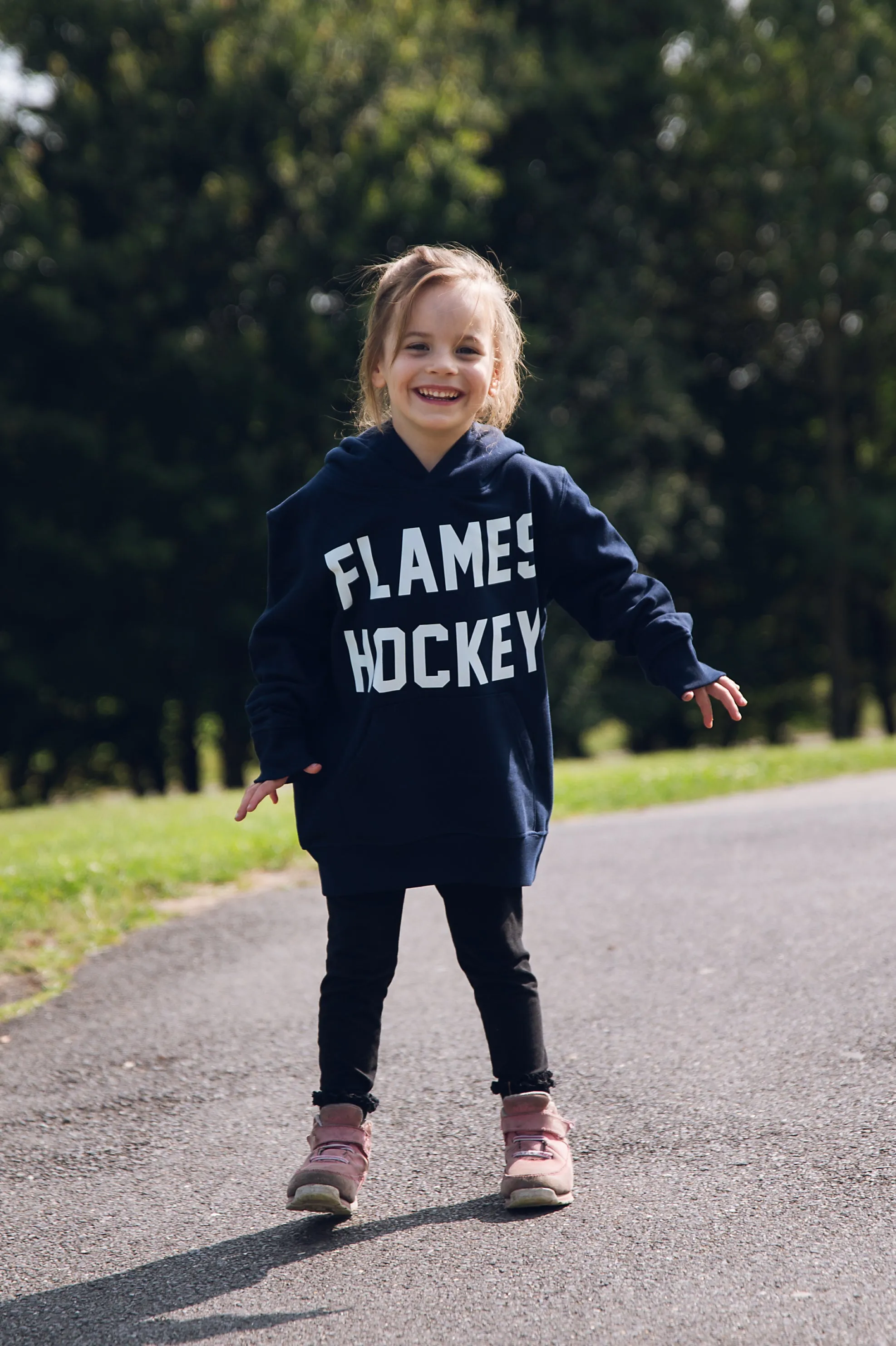 Flames Junior Hockey Hoodie Navy