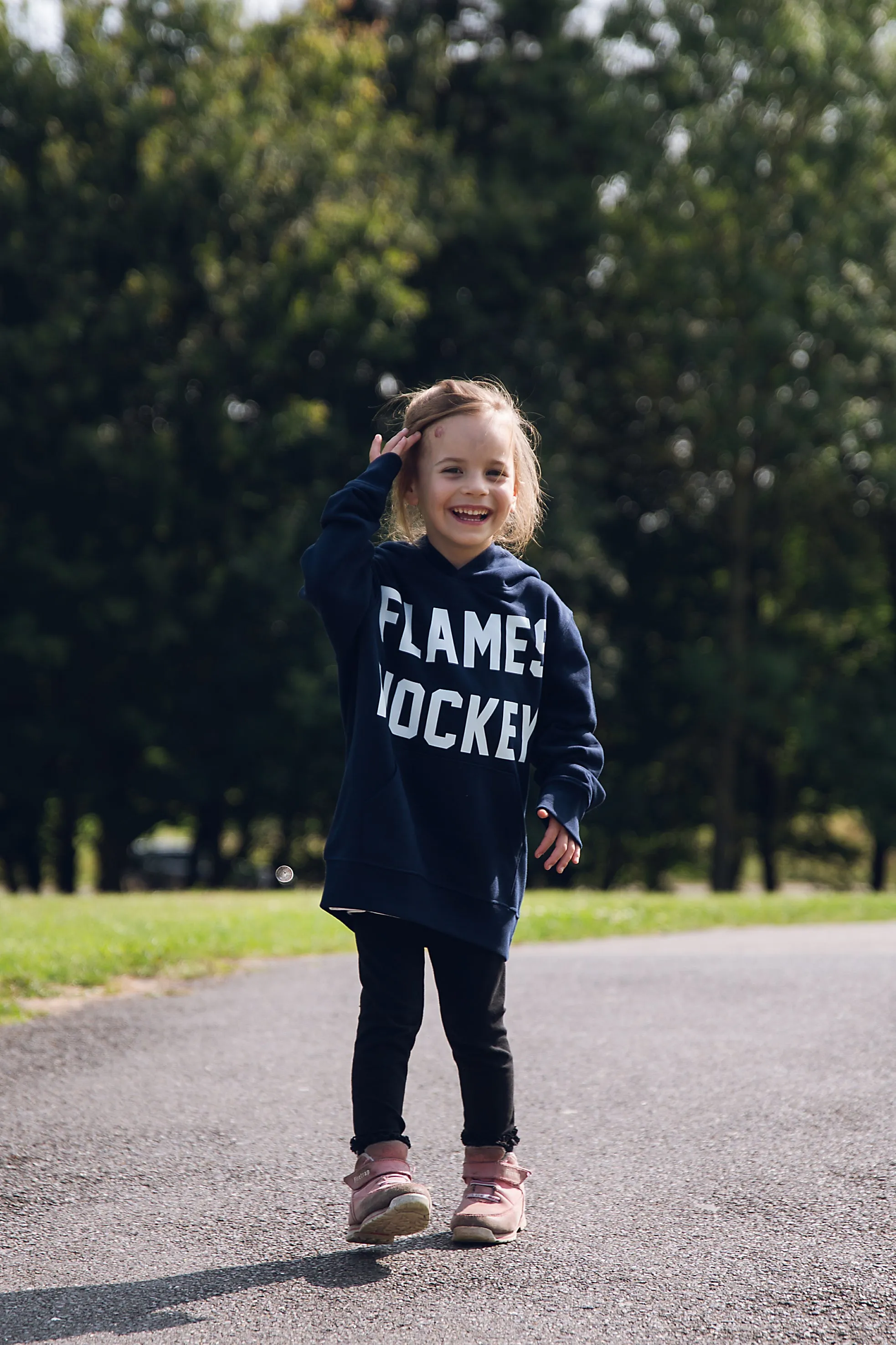 Flames Junior Hockey Hoodie Navy