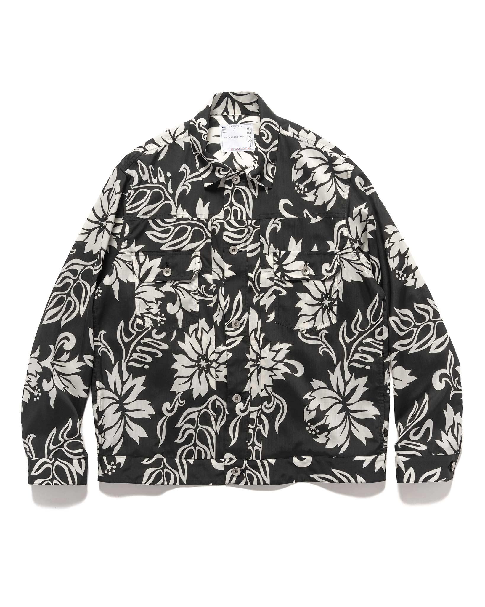 Floral Print Blouson Black