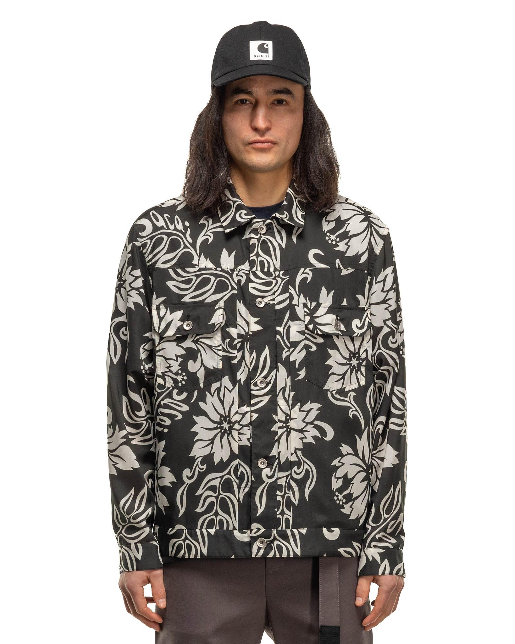 Floral Print Blouson Black