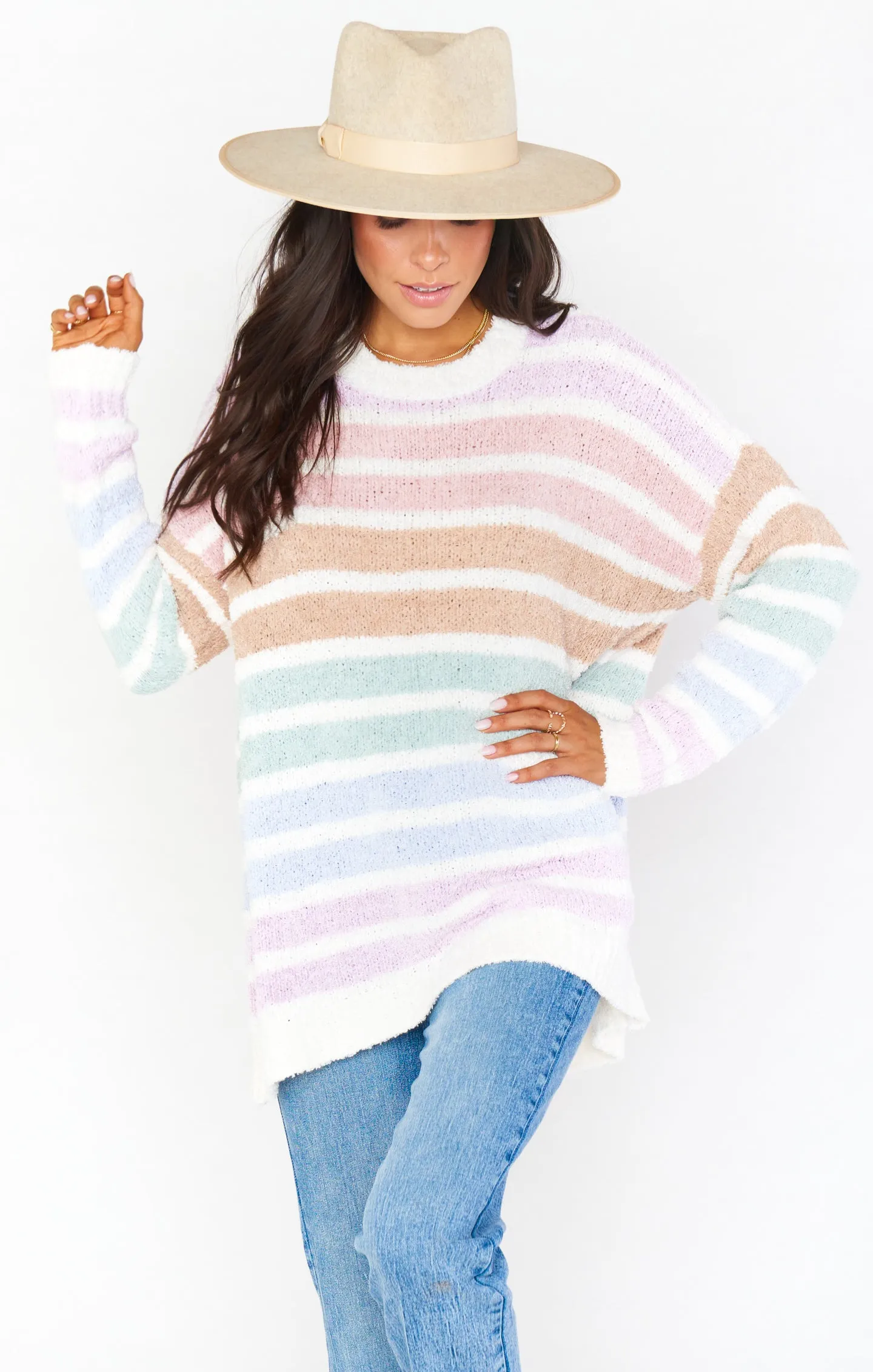 Flurry Sweater ~ Powder Stripe Knit