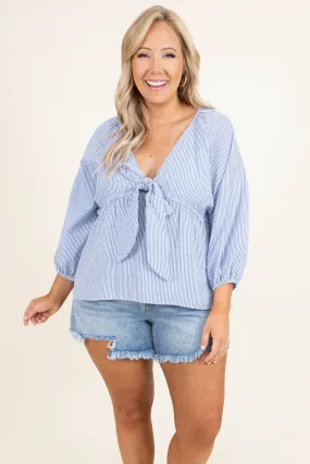 Forever Me Top, Denim-Ivory