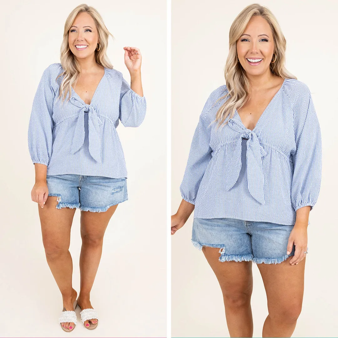 Forever Me Top, Denim-Ivory