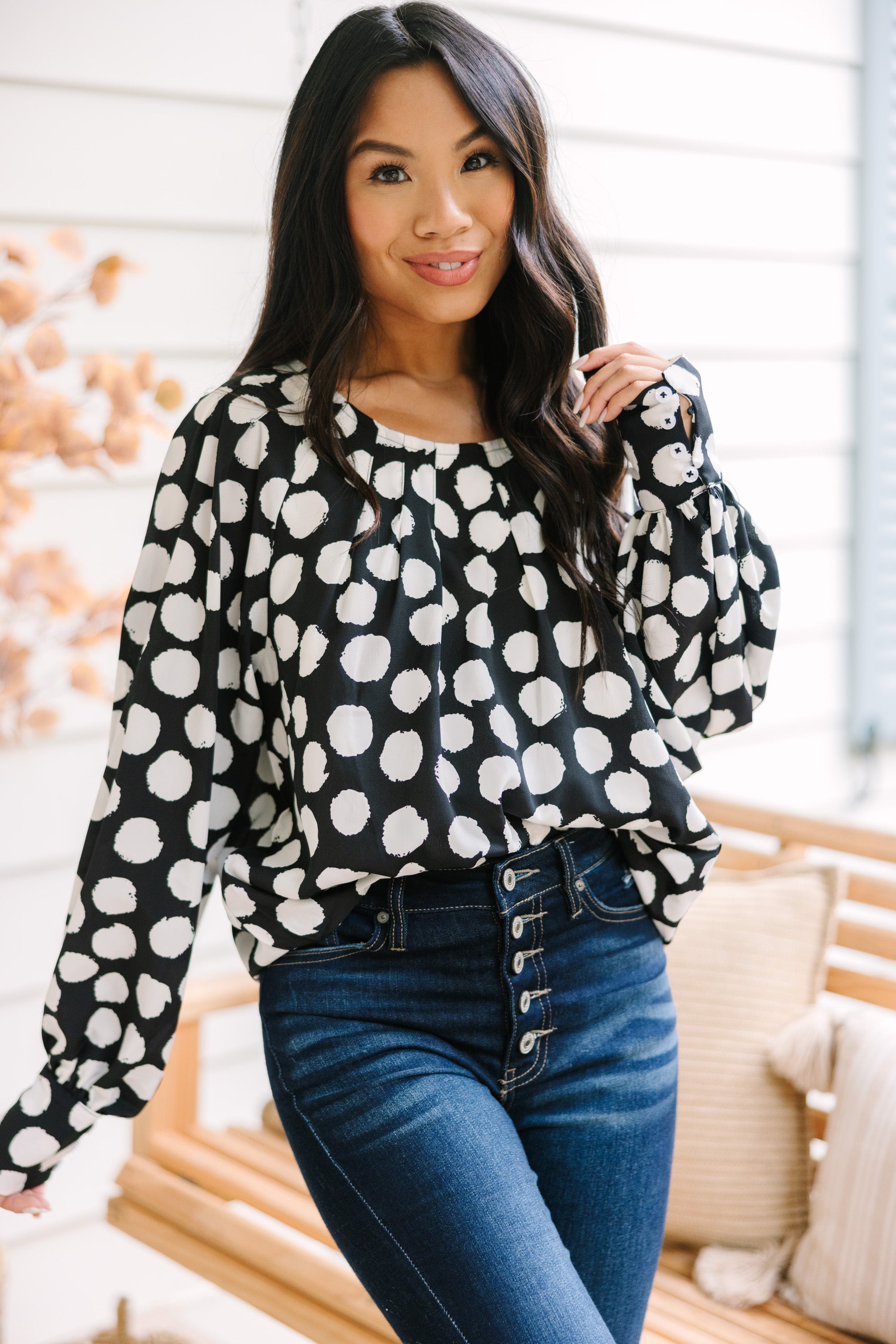 Get Together Black Polka Dot Blouse