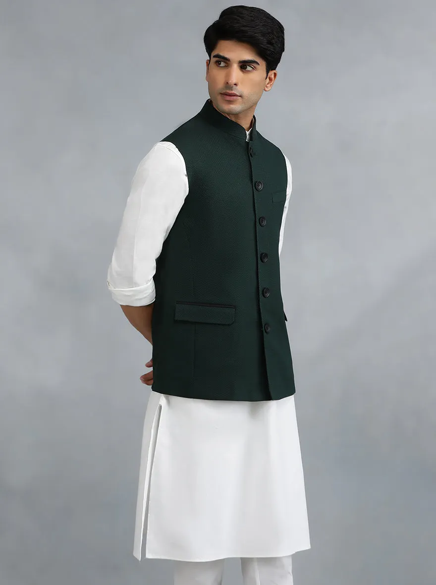 Green Solid Regular Fit Modi Jacket | JadeBlue