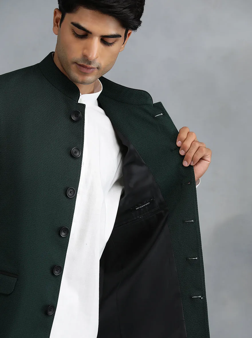 Green Solid Regular Fit Modi Jacket | JadeBlue