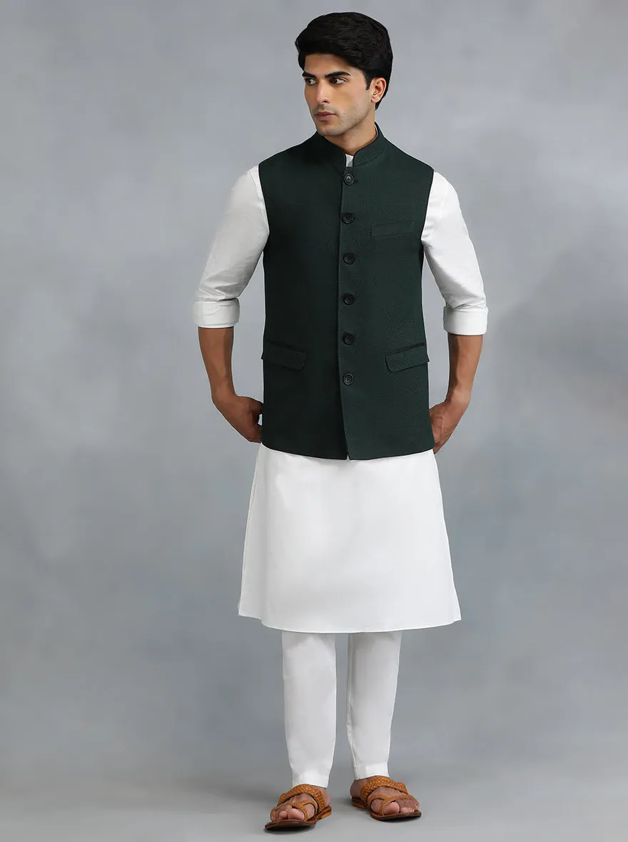 Green Solid Regular Fit Modi Jacket | JadeBlue