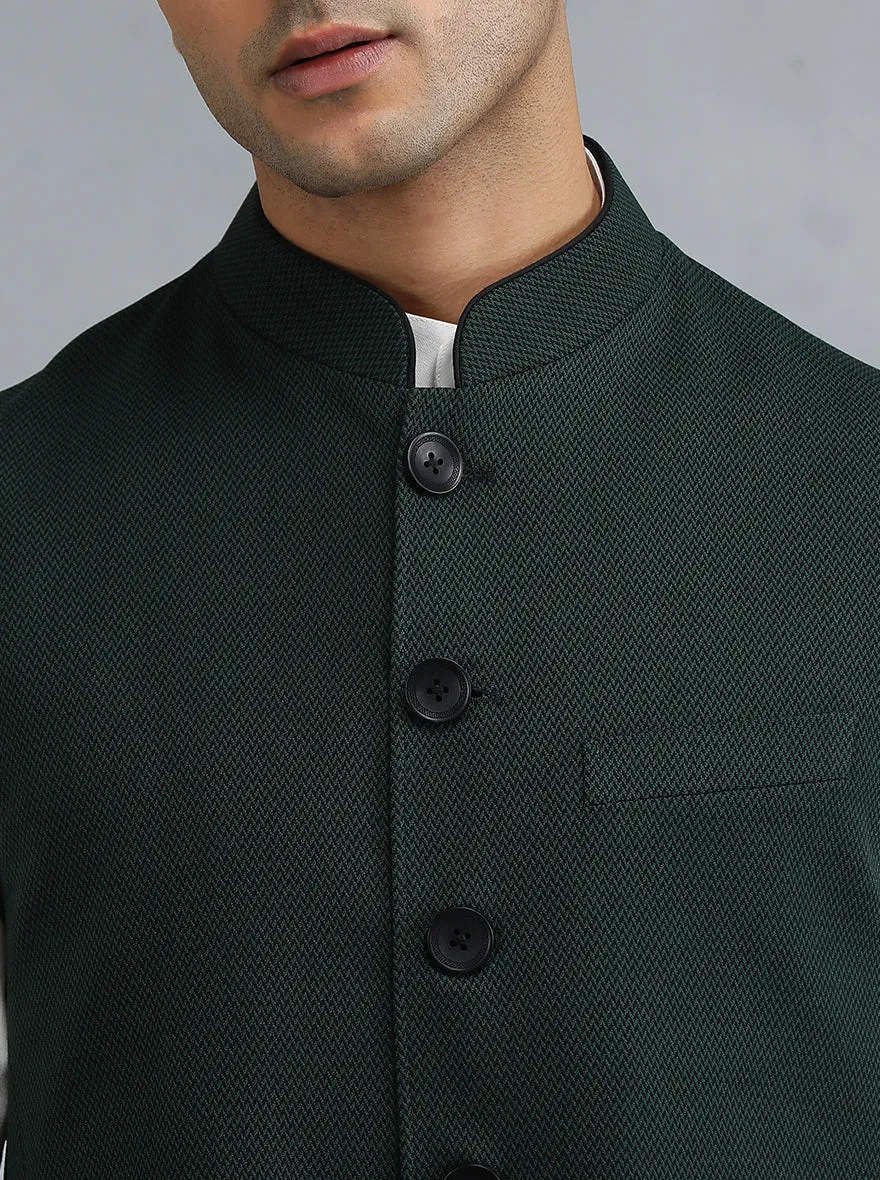 Green Solid Regular Fit Modi Jacket | JadeBlue