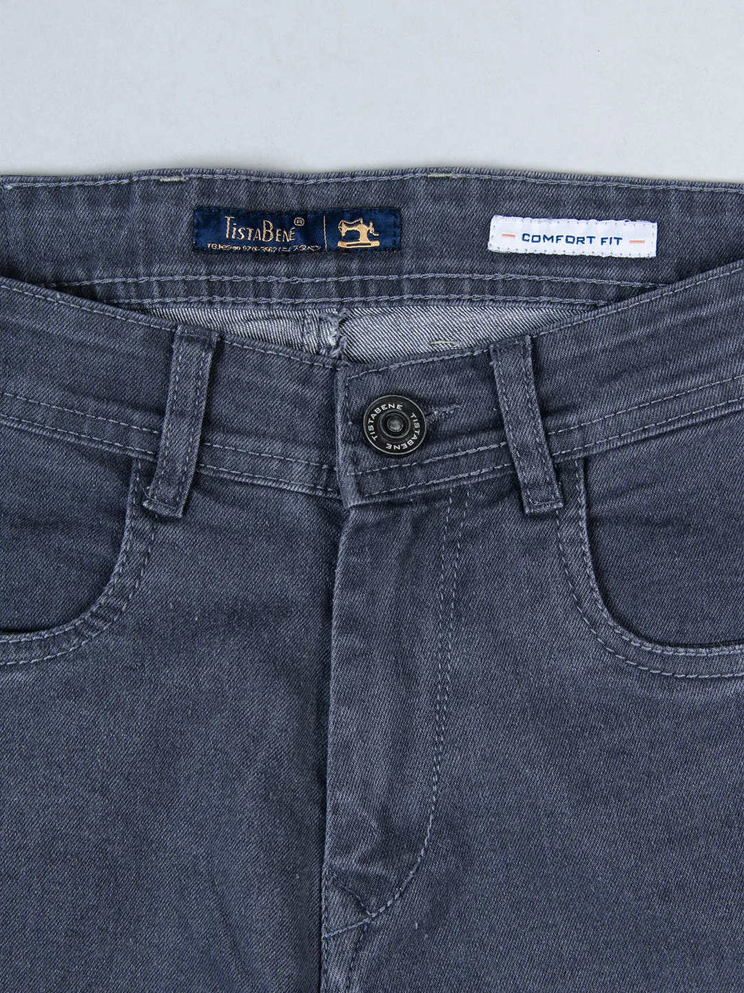 Grey Baggy-Fit Cargo Denim Jeans