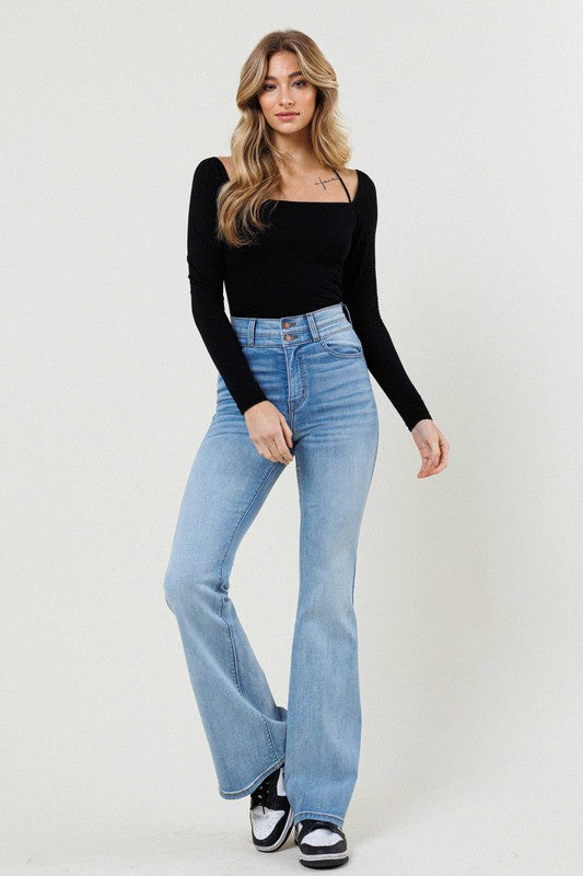 Haley Casual High-Waisted Flare Jeans