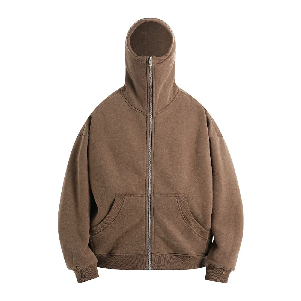 High Collar Zip-Up Hoodie