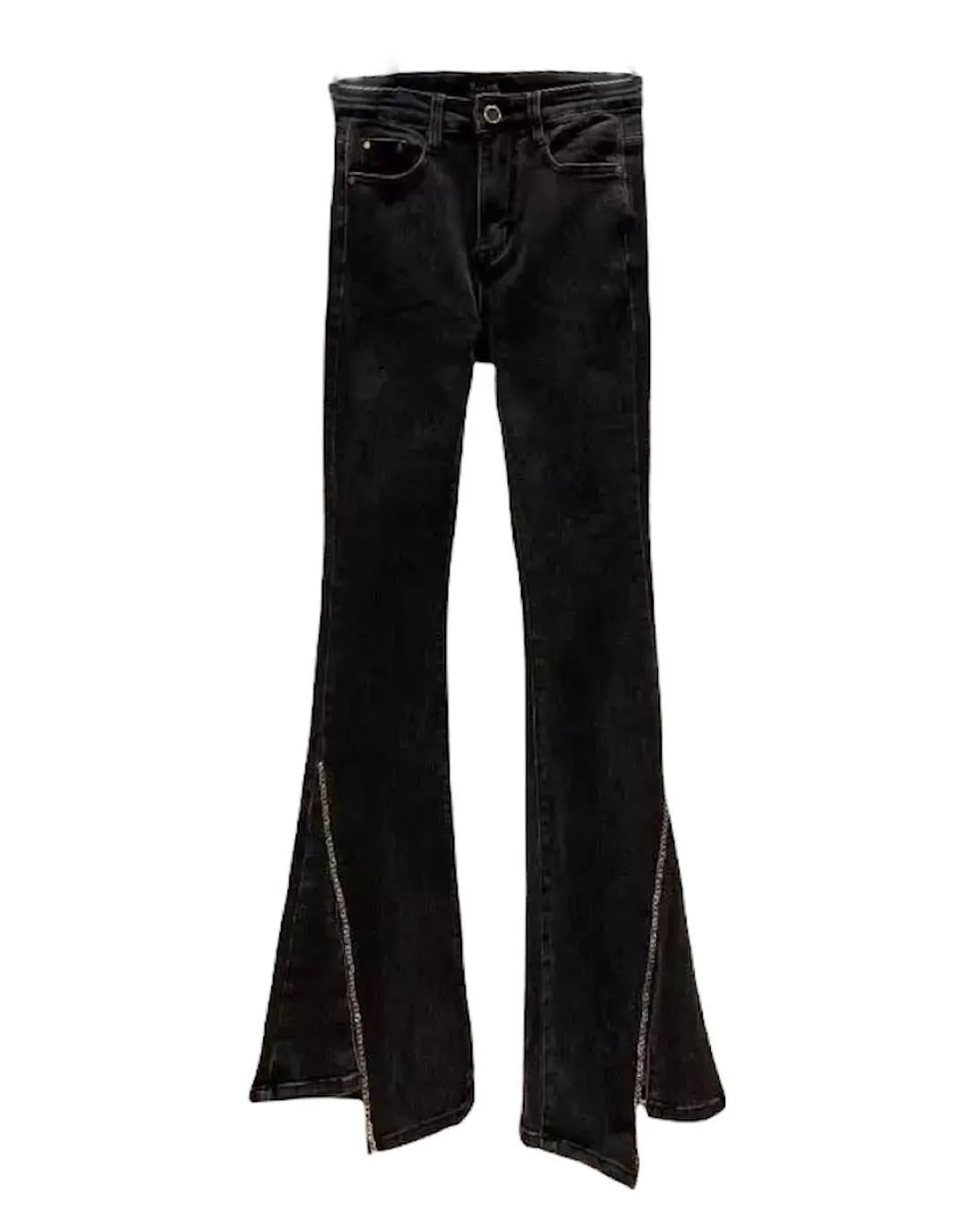 High Waisted Slit Flared Jeans