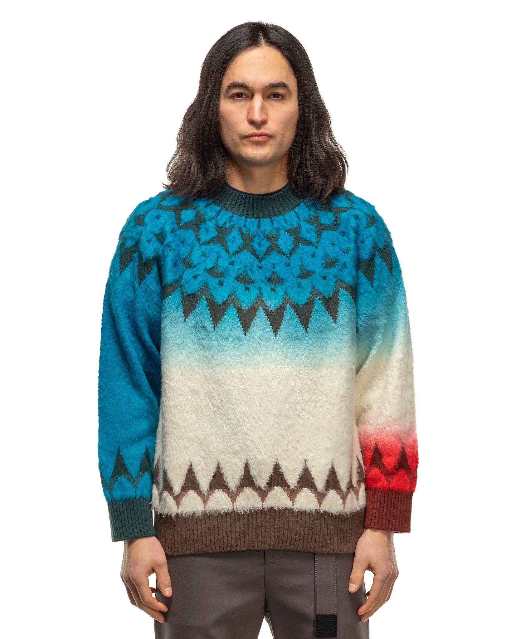 Jacquard Knit Pullover Blue