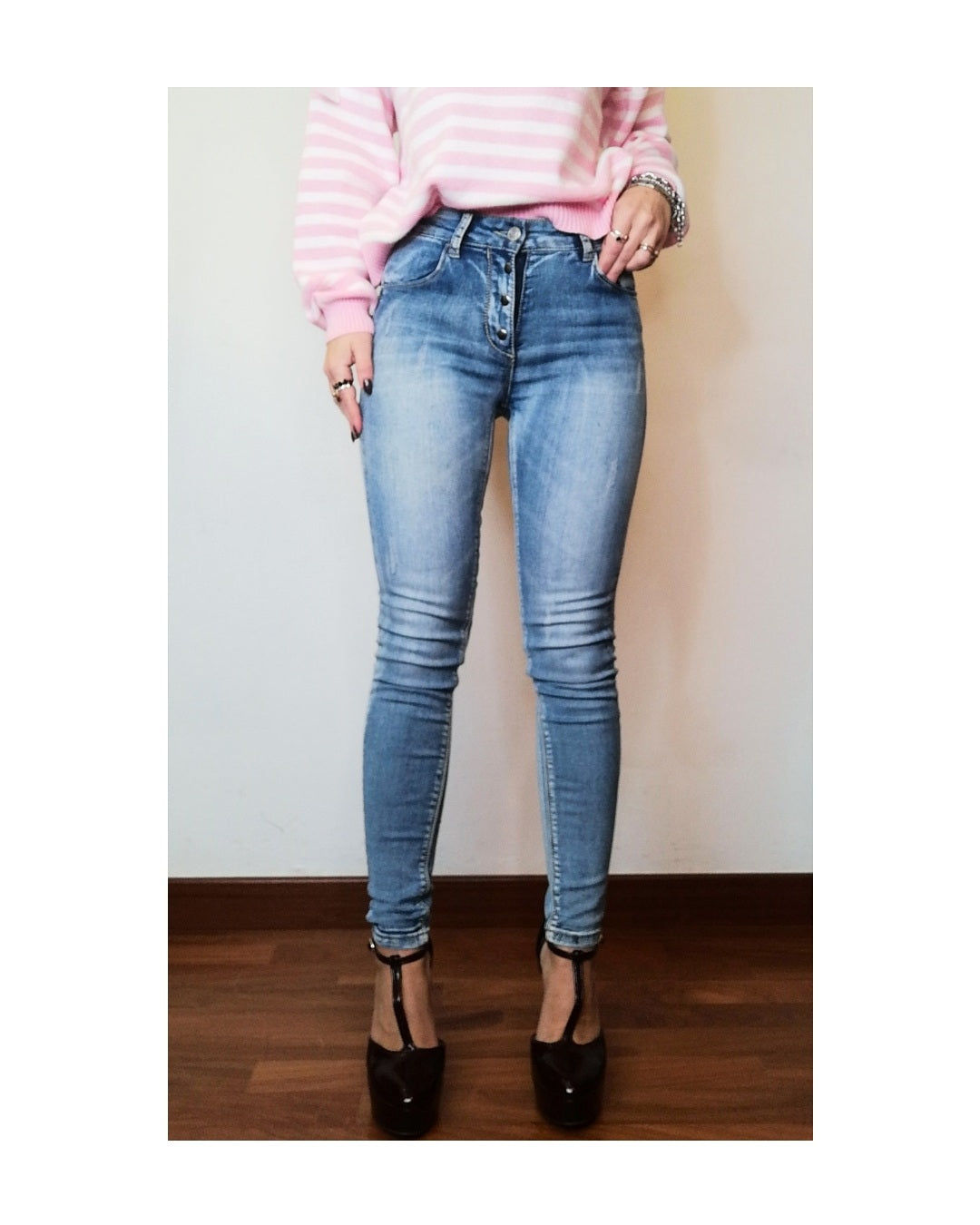 Jeans super skinny lavaggio chiaro,  XS!