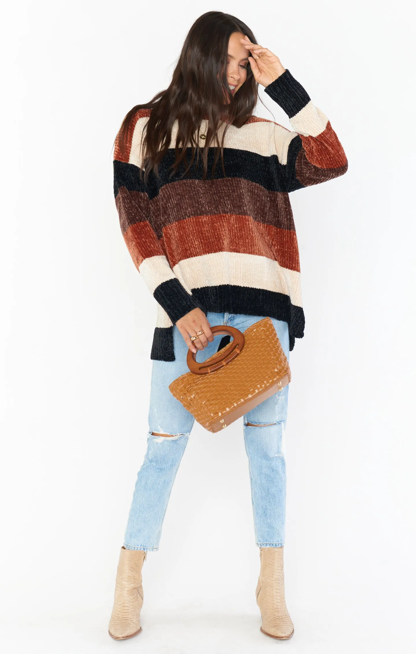 Jesse Sweater ~ Stayin Alive Stripe Chenille