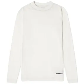 Jil Sander Plus Long Sleeve Top With Small LogoPorcelain