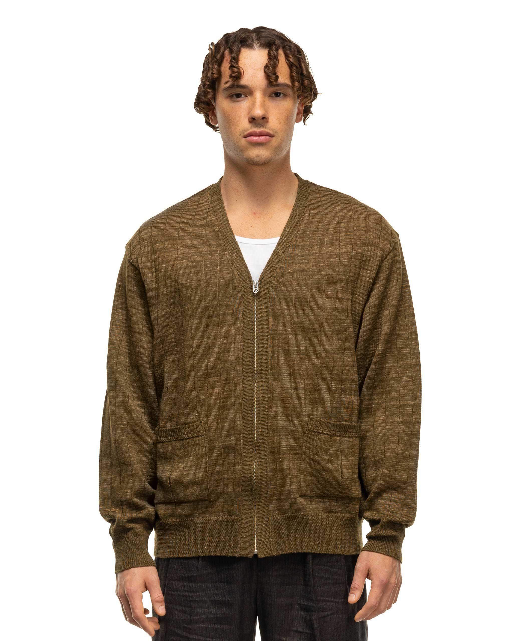 Knit Zip Cardigan Olive