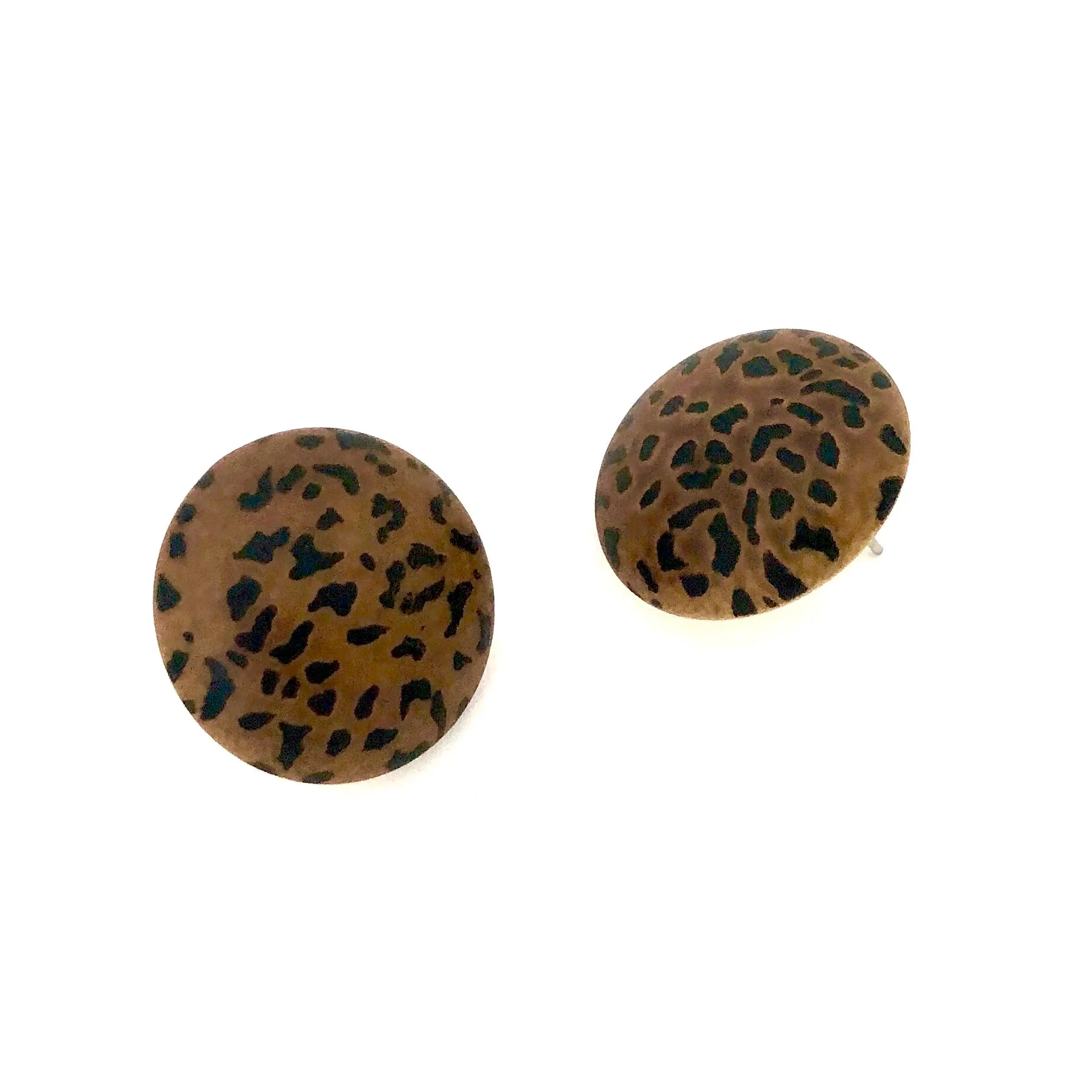 Leopard Print Retro Button Stud Earrings