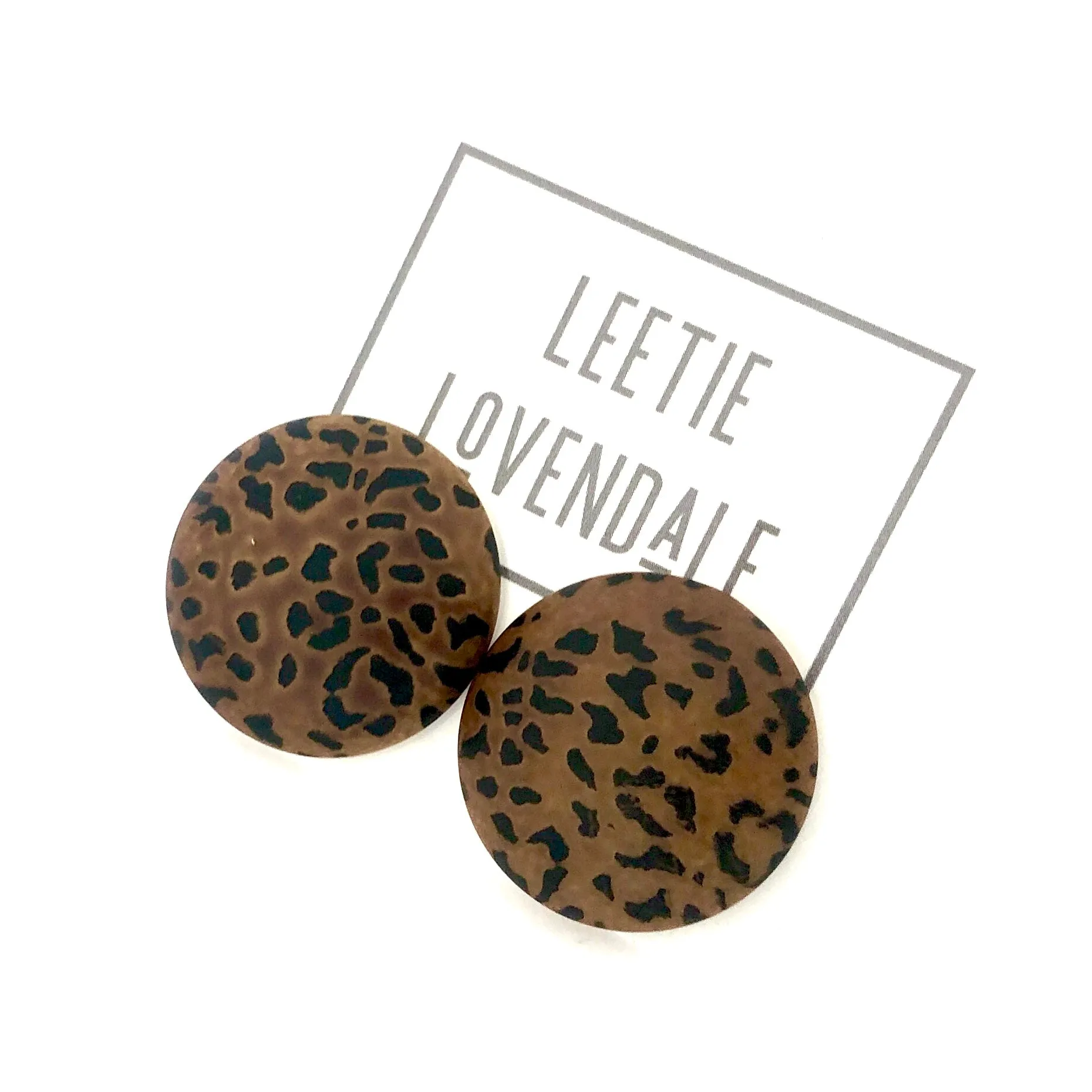 Leopard Print Retro Button Stud Earrings