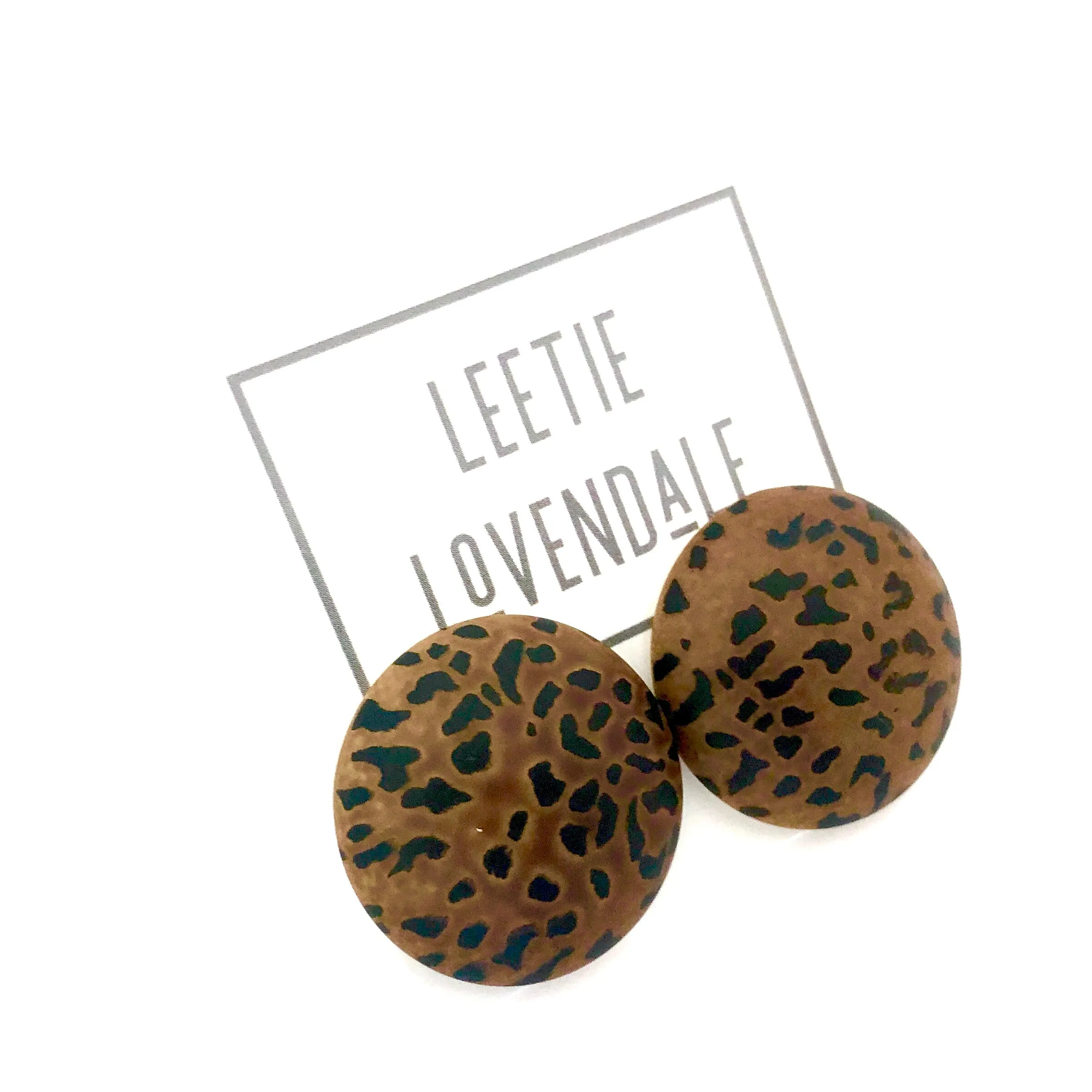 Leopard Print Retro Button Stud Earrings