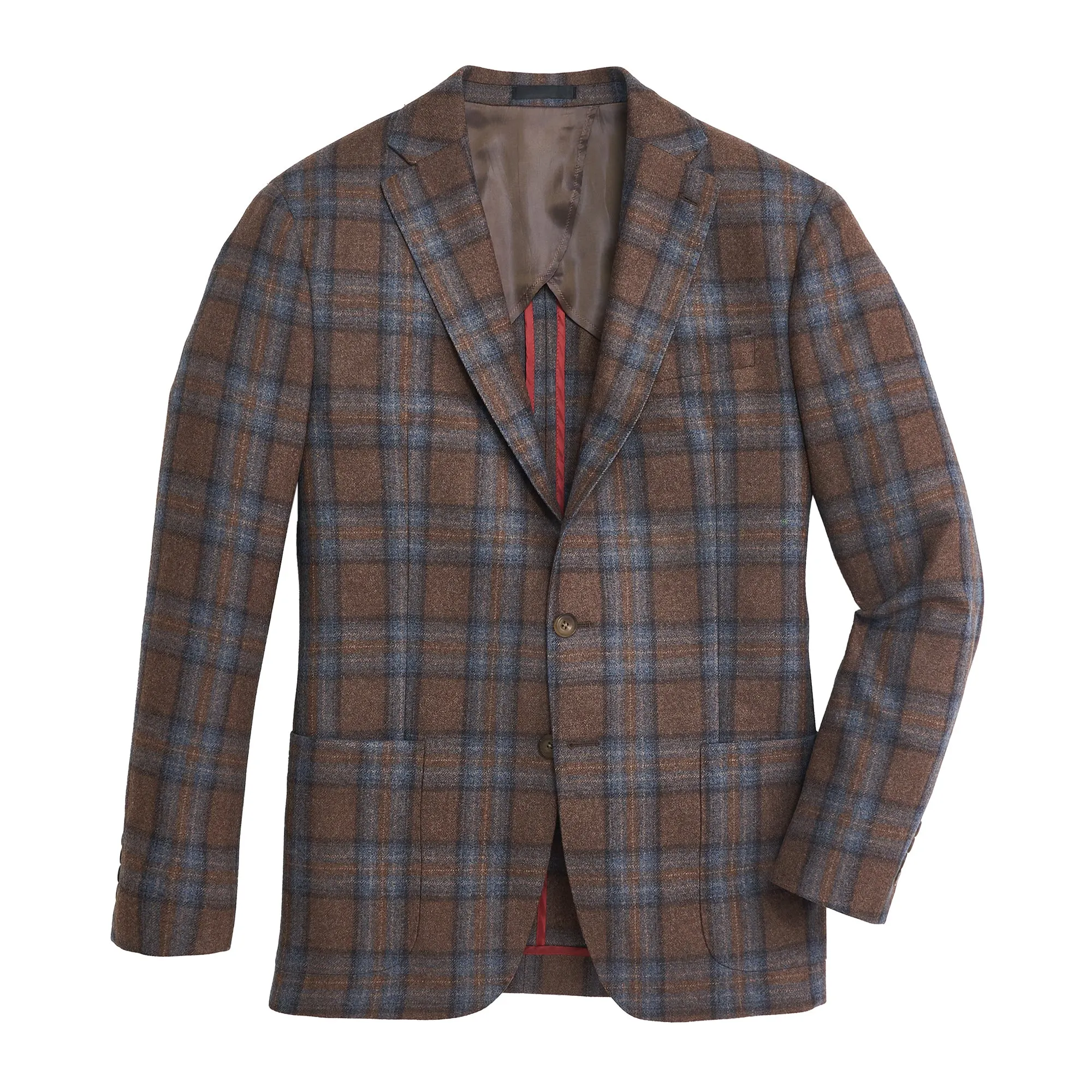 Loro Piana Pine Bark/Country Blue Plaid Sport Coat