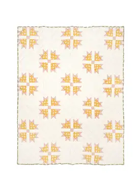 Lumi Patchwork Quilt Off White & Green