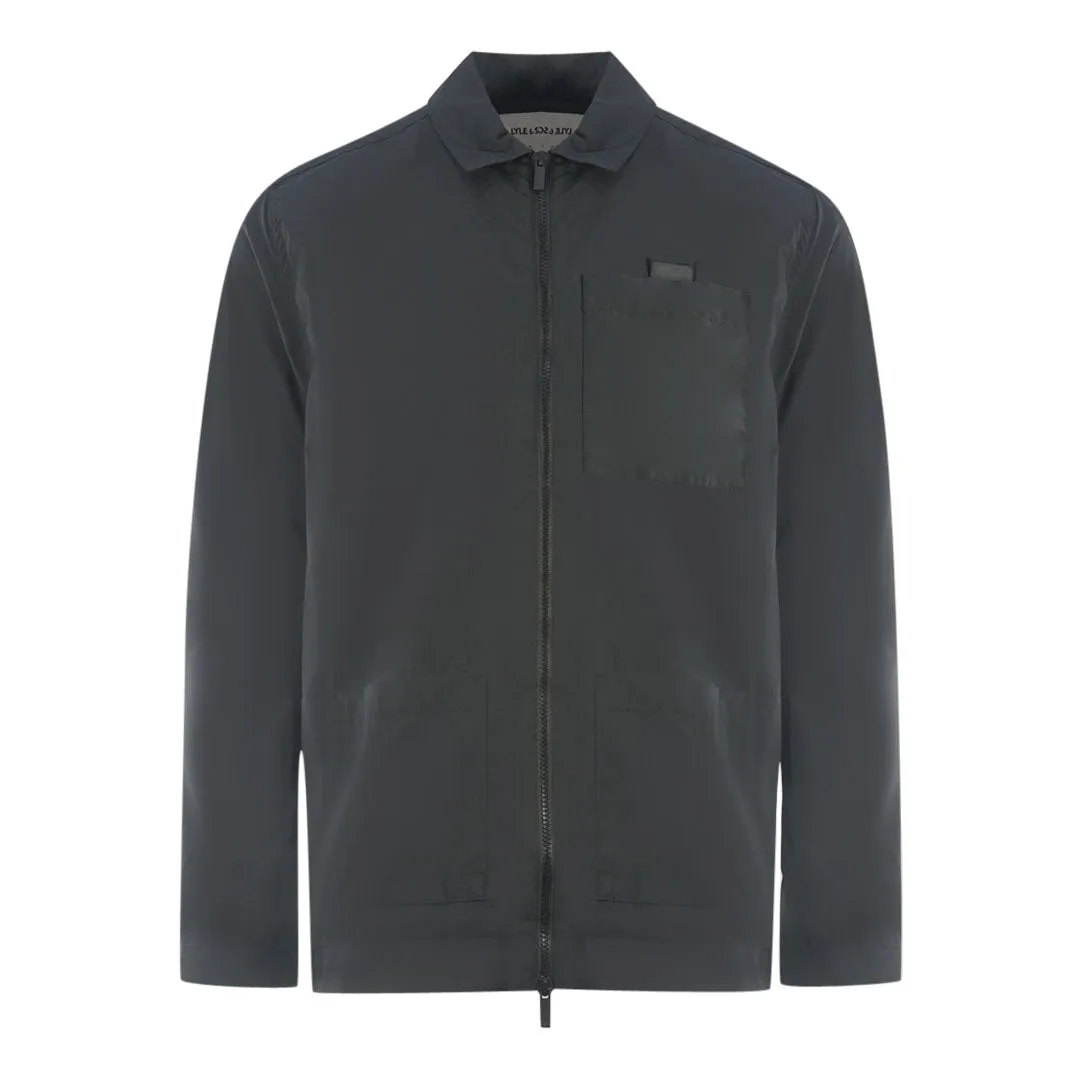 Lyle & Scott Cotton Ripstop Black Overshirt Jacket