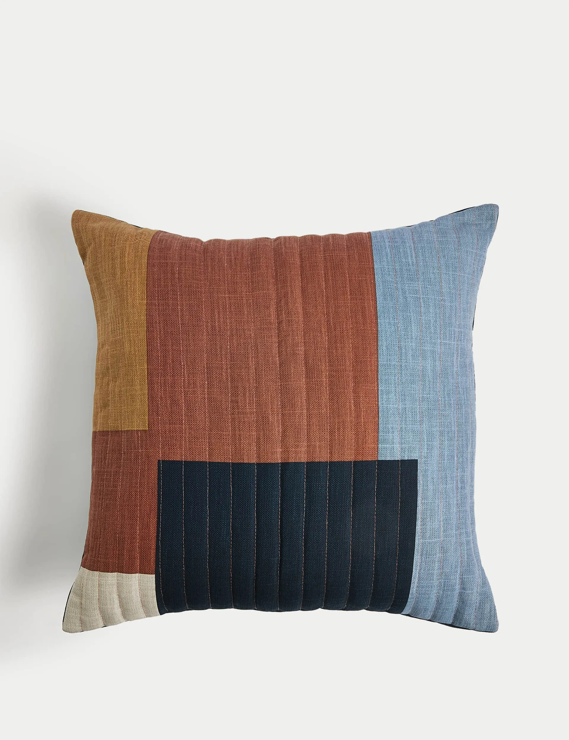 M&S Pure Cotton Quilted Patchwork Cushion - Multi, Multi