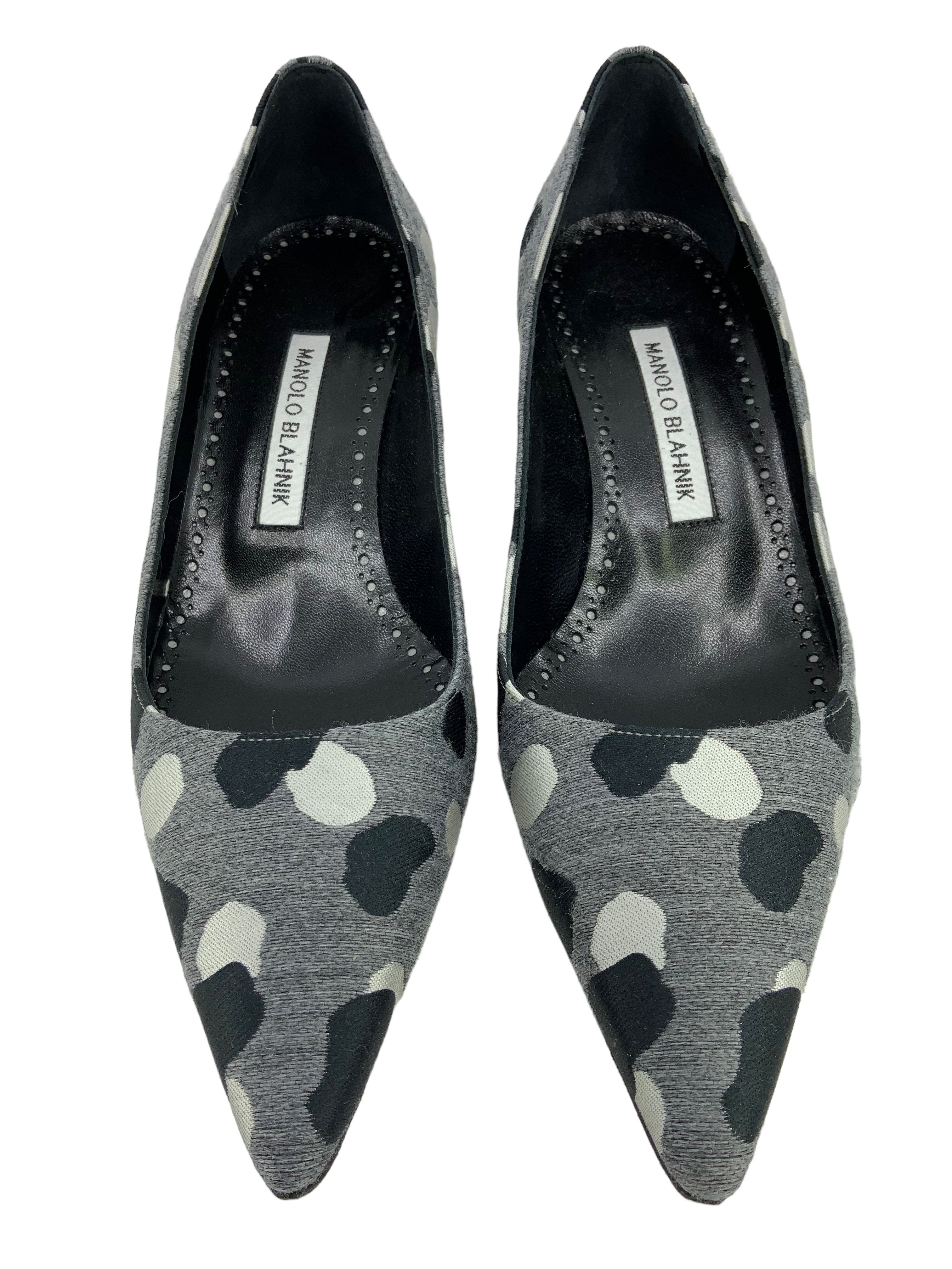 Manolo Blahnik Polka Dot Fabric Pumps Size 7.5