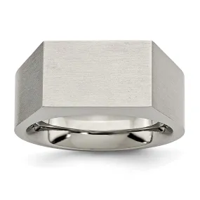 Men's 10mm Titanium Brushed & Polished Tapered Fit Signet Ring