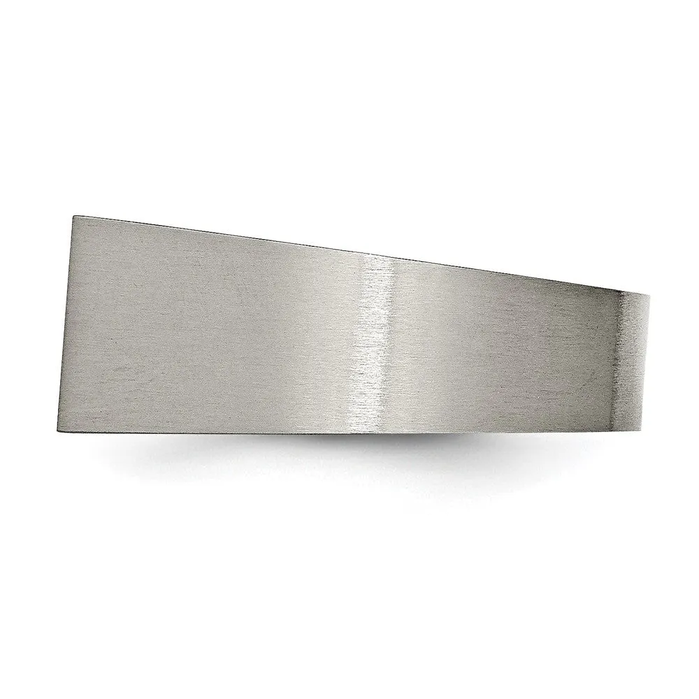 Men's 10mm Titanium Brushed & Polished Tapered Fit Signet Ring