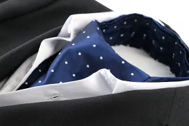 Mens Navy & Silver Small Polka Dot Cravat