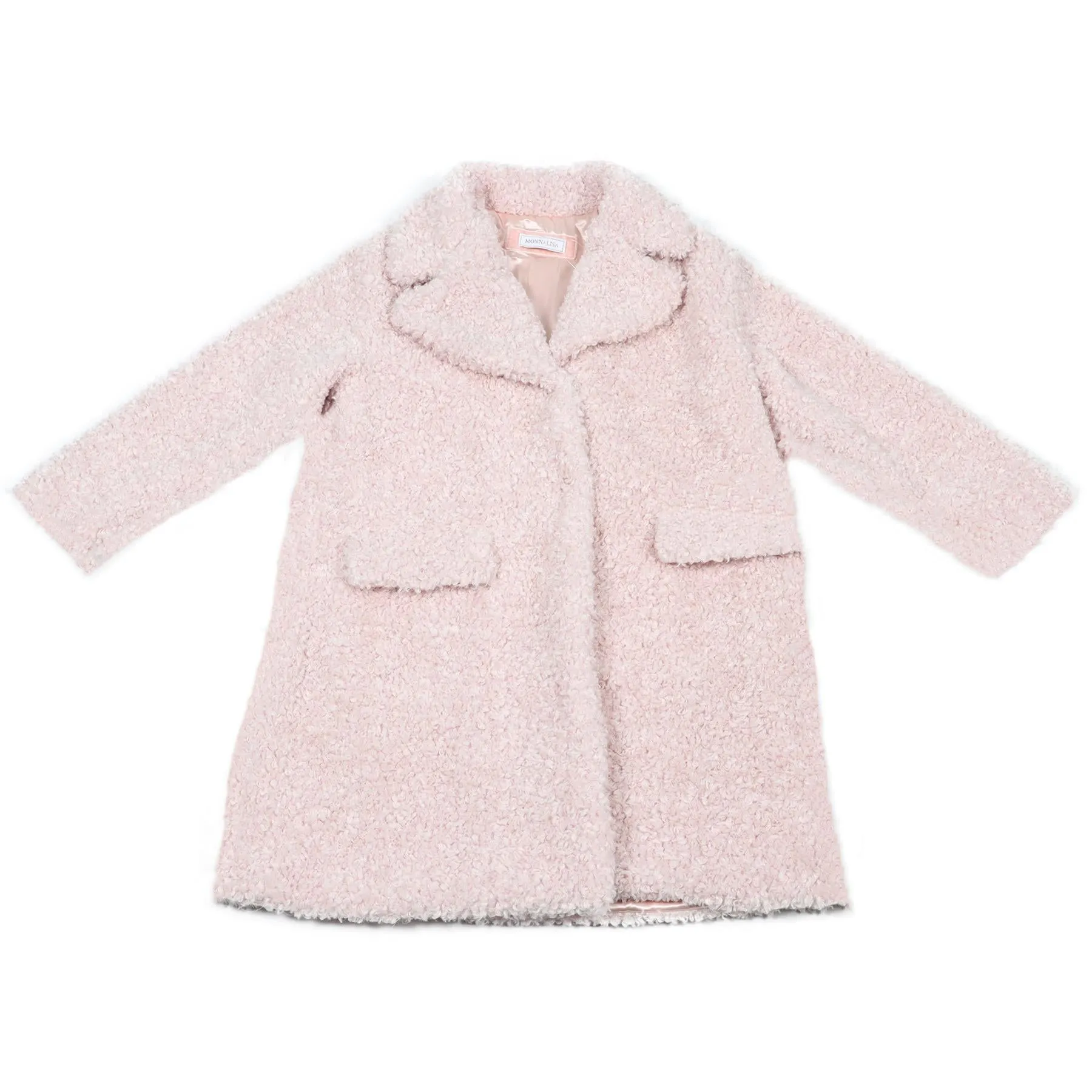 MONNALISA PINK KIDS GIRLS FAUX SHEARLING COAT 8 YEARS