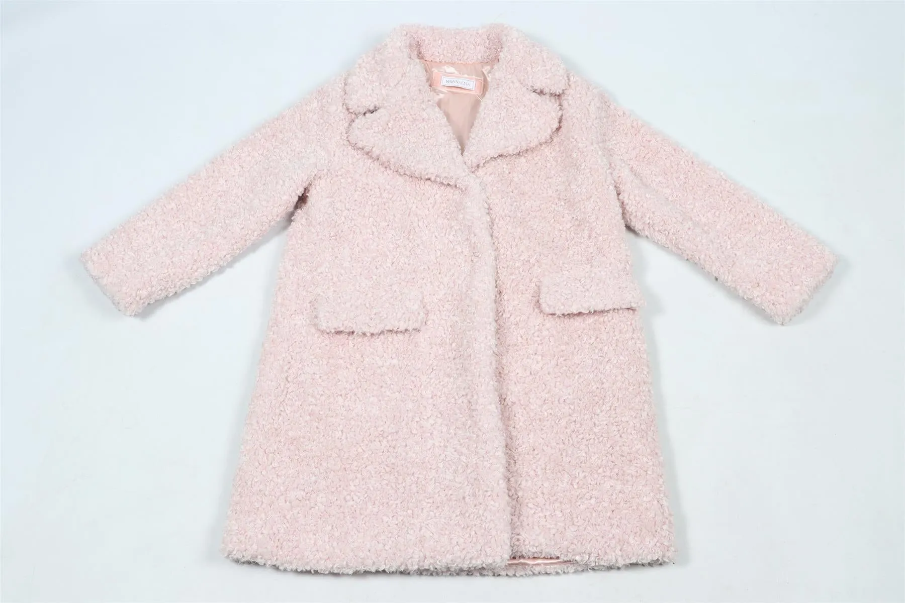 MONNALISA PINK KIDS GIRLS FAUX SHEARLING COAT 8 YEARS