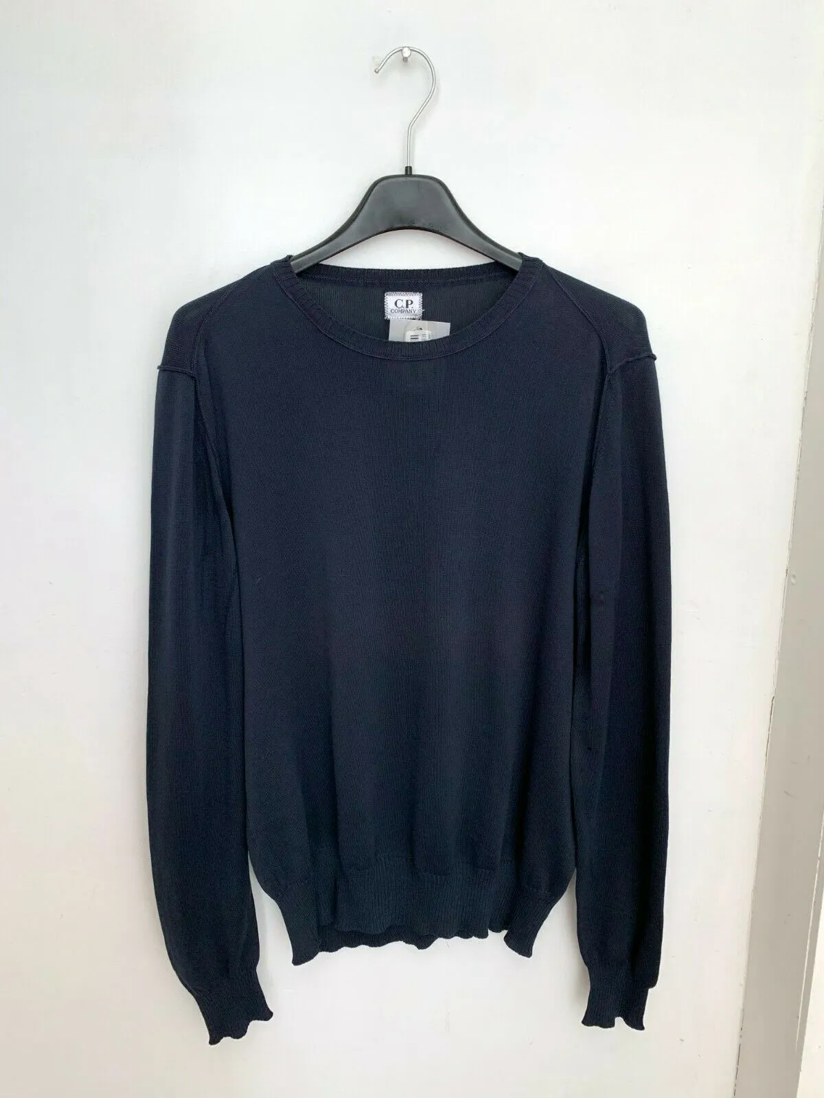 Navy Blue V Neck Cotton Sweater