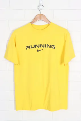 NIKE Centre Swoosh Running Black & Yellow T-Shirt (S)