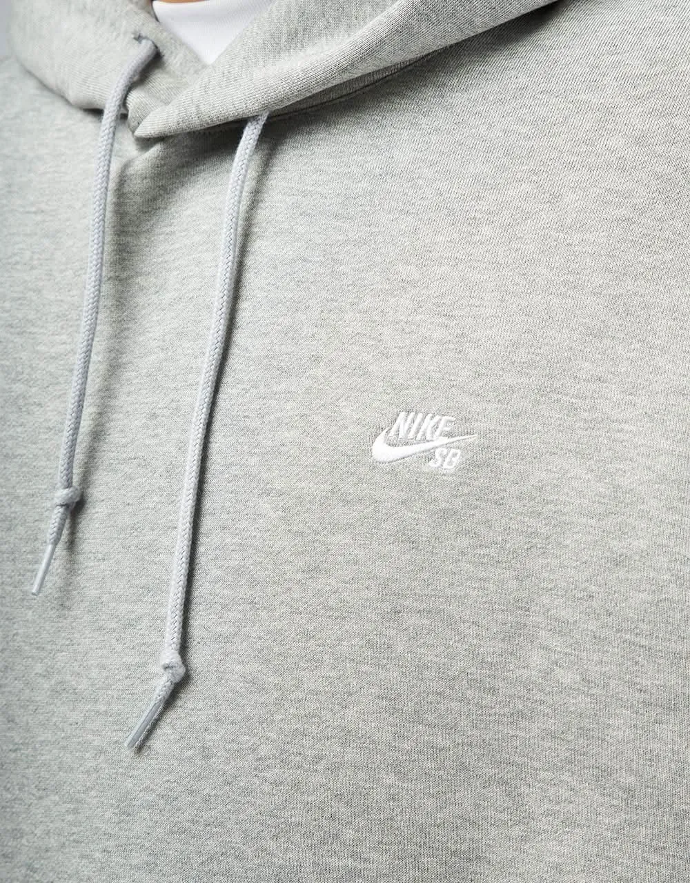 Nike SB Essential Logo Pullover Hoodie - Dark Grey Heather/White