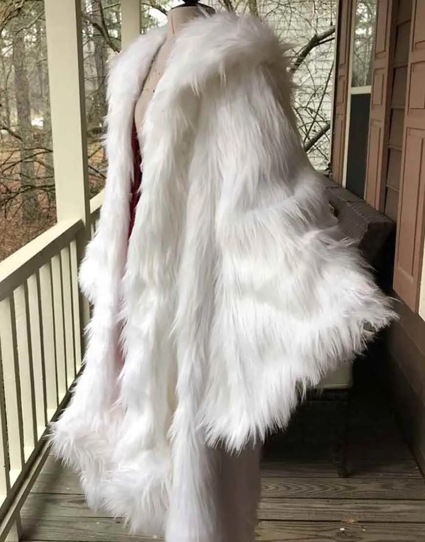 Once Upon a Time Cruella Deville White Fur Coat | Ujackets.com