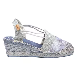 Patchwork Cotton Blend Wedge Espadrille for Women - Tours-PW