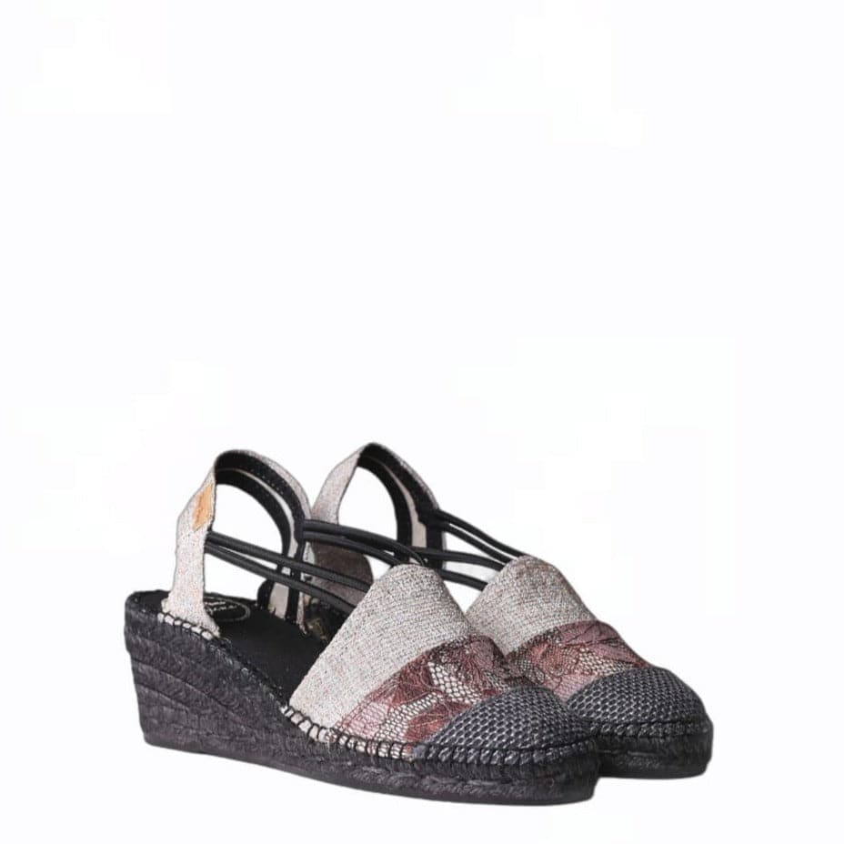 Patchwork Cotton Blend Wedge Espadrille for Women - Tours-PW