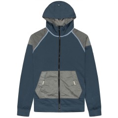 Paul & Shark Nylon patched Hoodie Petrol Blue